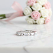 Emerald Cut Diamond Option Wedding Band-Black Diamonds New York