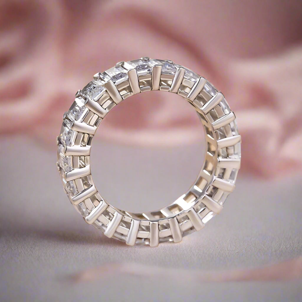 Eternity Emerald Cut Diamond Women's Wedding Band-Black Diamonds New York