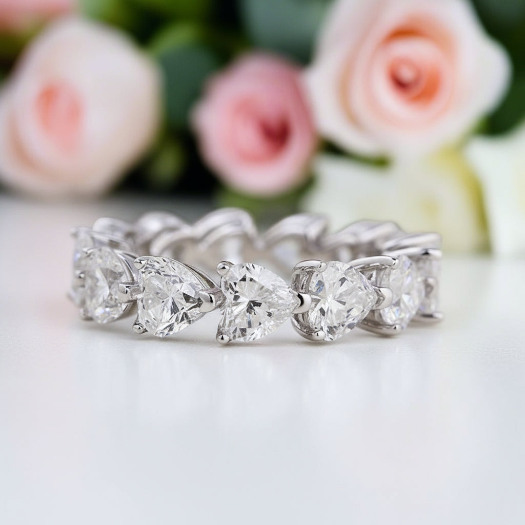 Eternity Heart Cut Wedding Band-Black Diamonds New York