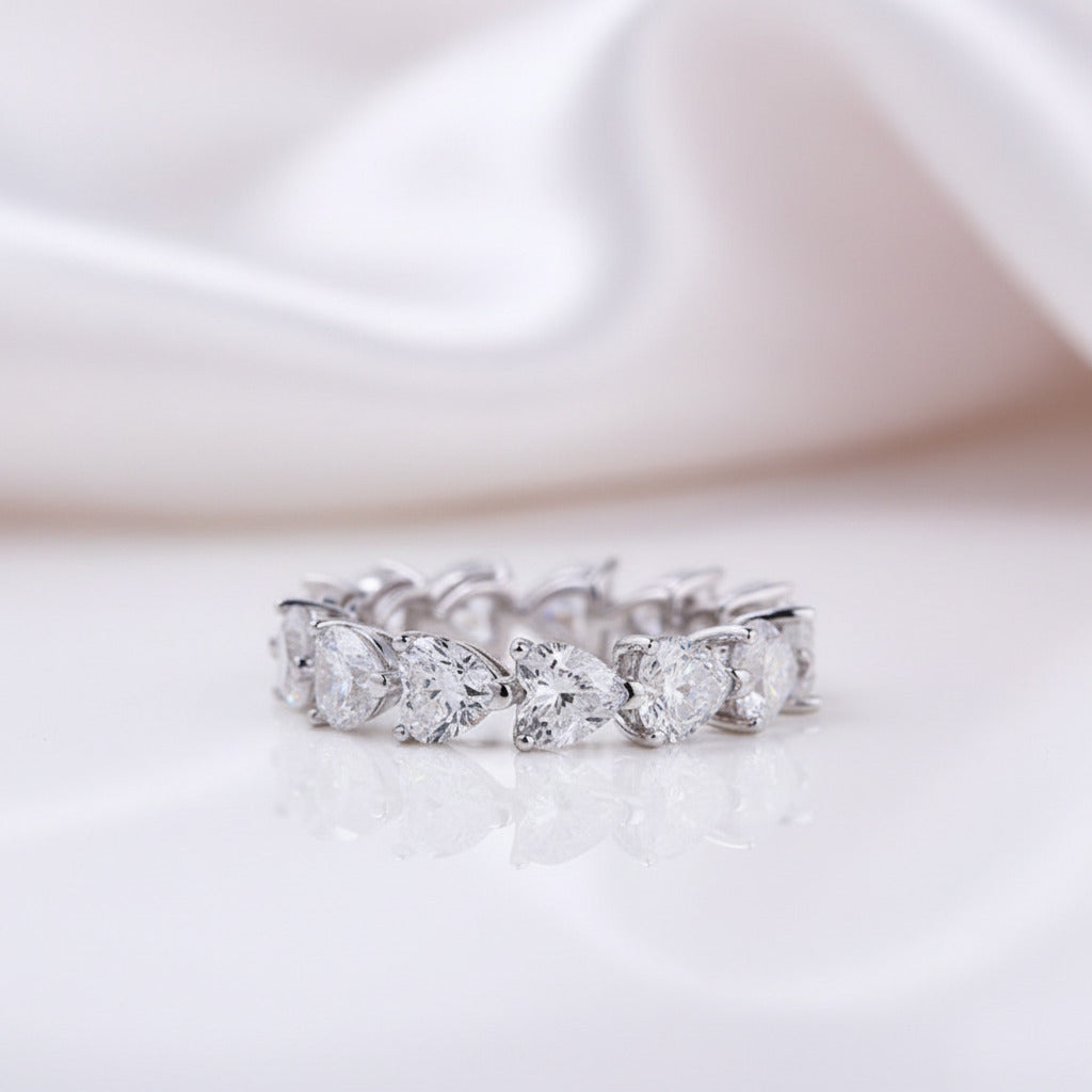Eternity Heart Cut Wedding Band-Black Diamonds New York