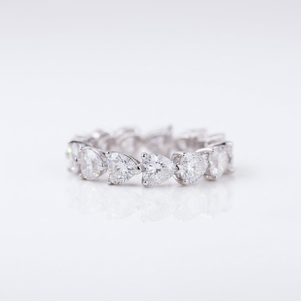 Eternity Heart Cut Wedding Band-Black Diamonds New York