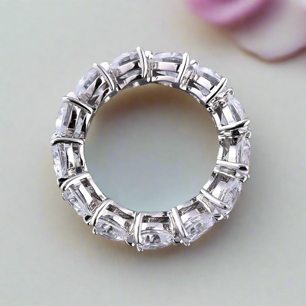 Eternity Heart Cut Wedding Band-Black Diamonds New York