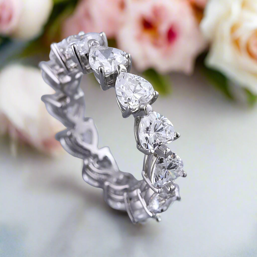 Eternity Heart Cut Wedding Band-Black Diamonds New York