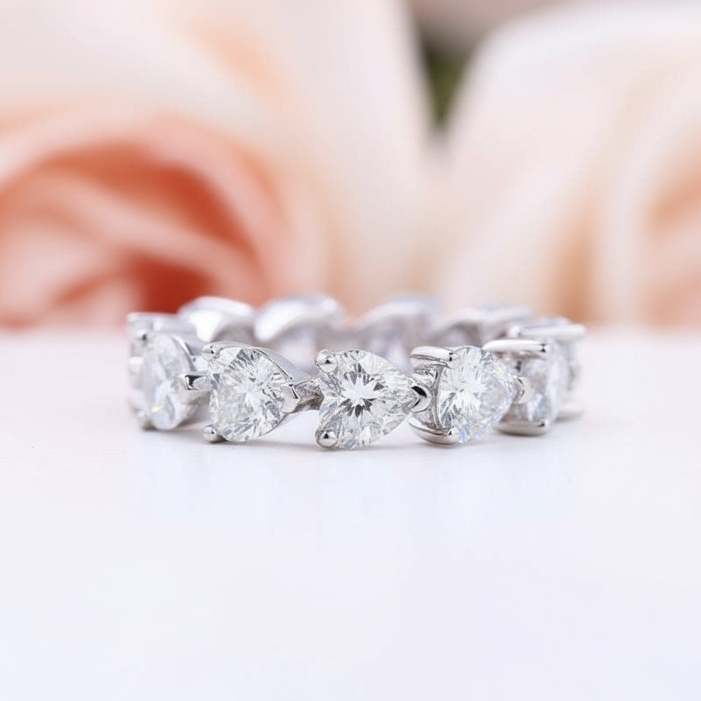 Eternity Heart Cut Wedding Band-Black Diamonds New York