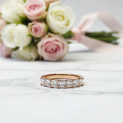 Half Eternity Asscher Cut Ring Band-Black Diamonds New York