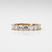 Half Eternity Asscher Cut Ring Band-Black Diamonds New York