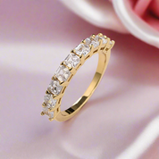 Half Eternity Asscher Cut Ring Band-Black Diamonds New York