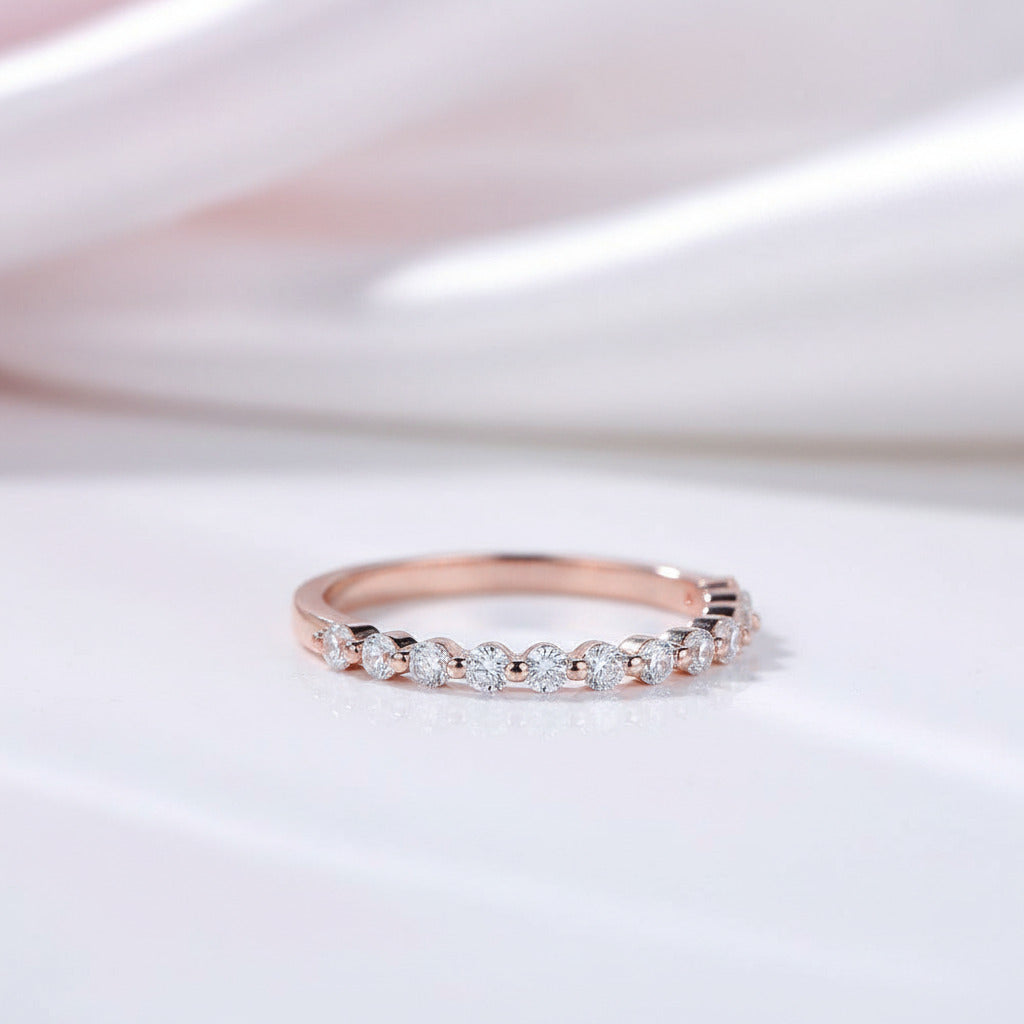 Half Eternity Diamond Option Bubble Ring Band-Black Diamonds New York