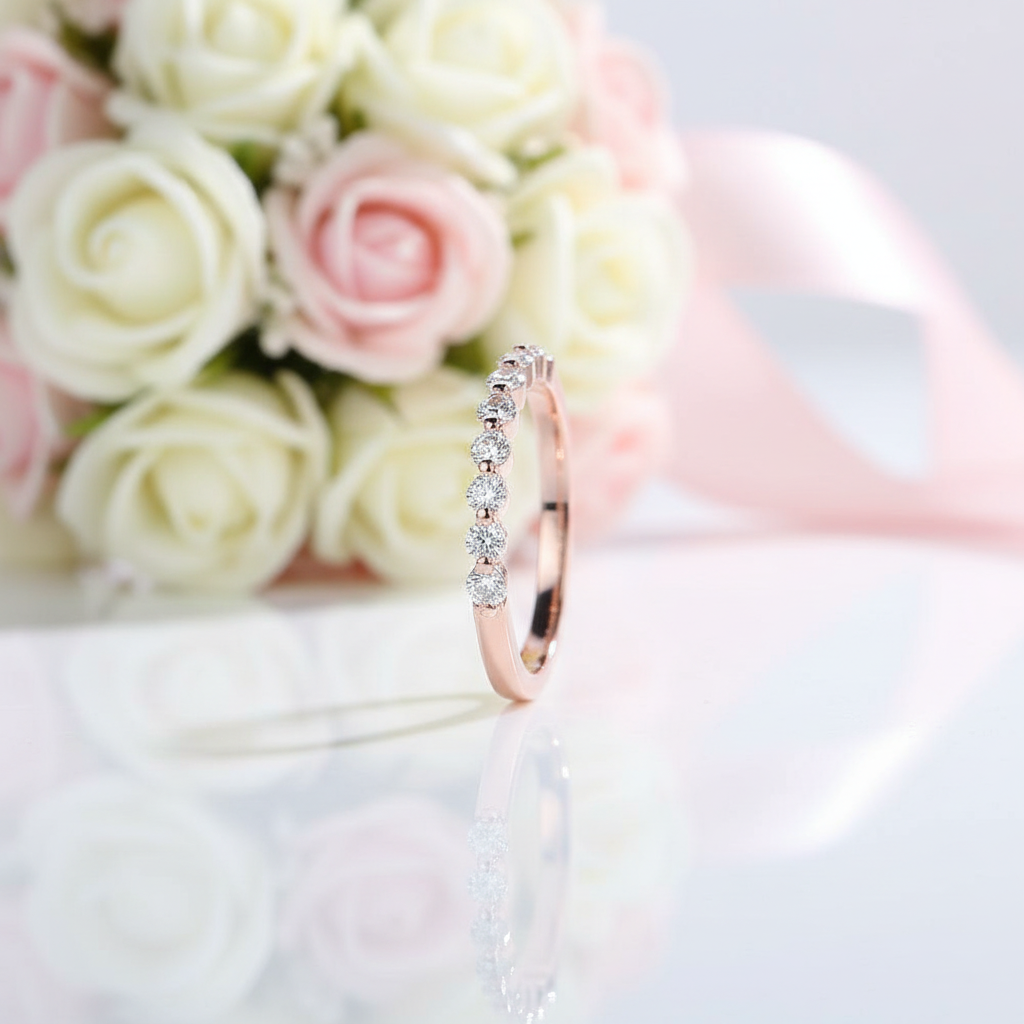 Half Eternity Diamond Option Bubble Ring Band-Black Diamonds New York