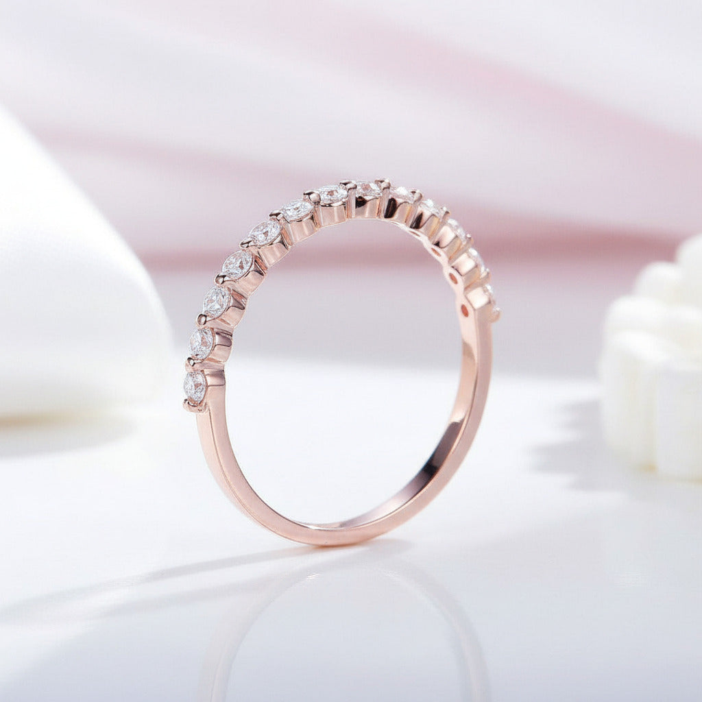 Half Eternity Diamond Option Bubble Ring Band-Black Diamonds New York