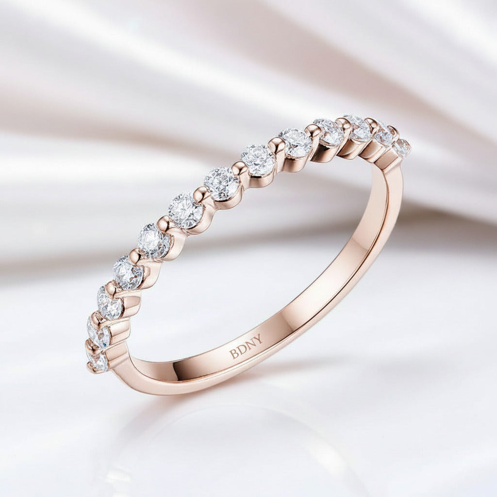 Half Eternity Diamond Option Bubble Ring Band-Black Diamonds New York
