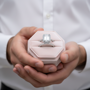 Halo Emerald Cut Simulated Diamond Options Wedding Ring Set-Black Diamonds New York