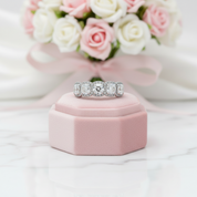 Halo Six Cushion Cut Diamond Option Wedding Band Ring-Black Diamonds New York