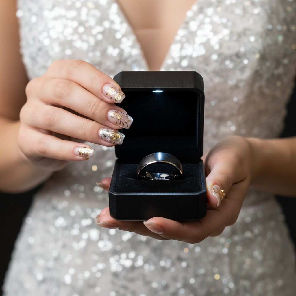 Men's Matte Black Dome Titanium Wedding Band-Black Diamonds New York