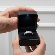 Men's Tungsten Carbide 8mm Wedding Band-Black Diamonds New York