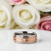 Men's Tungsten Carbide Diamond Wedding Band-Black Diamonds New York