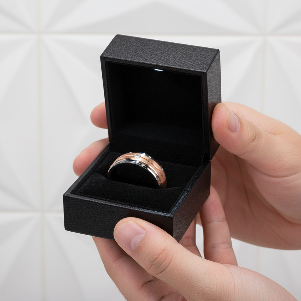 Men's Tungsten Carbide Diamond Option Wedding Band-Black Diamonds New York