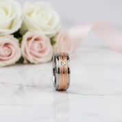Men's Tungsten Carbide Diamond Option Wedding Band-Black Diamonds New York