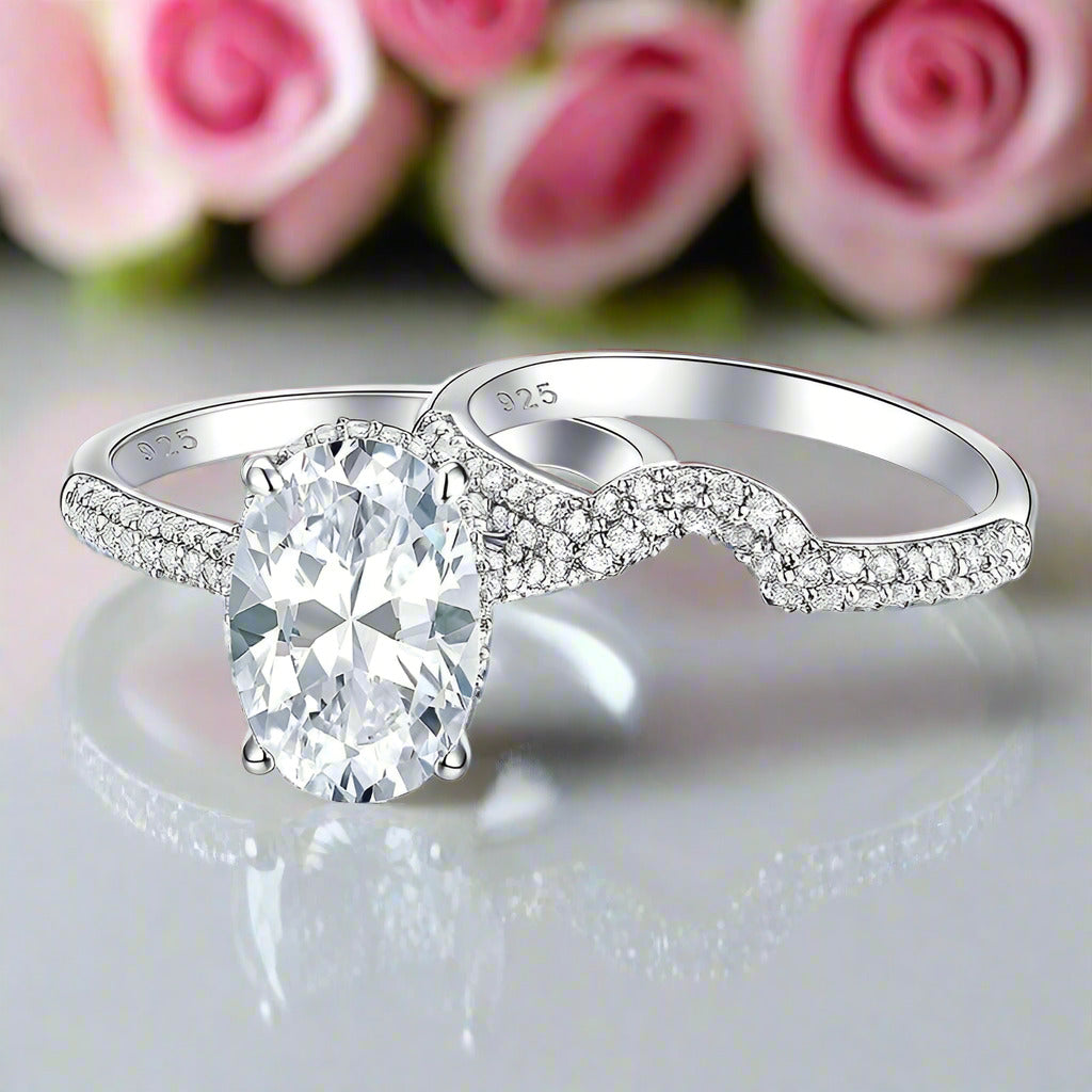 Oval Cut Diamond Half Eternity Ring-Black Diamonds New York