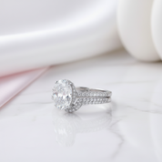 Oval Cut Diamond Option Half Eternity Ring-Black Diamonds New York