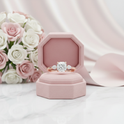 Rose Gold 2.0ct Cushion Cut Three Stone Diamond Option Engagement Ring-Black Diamonds New York