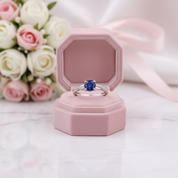 Round Cut Blue Simulated Diamond Option Twist Engagement Ring-Black Diamonds New York
