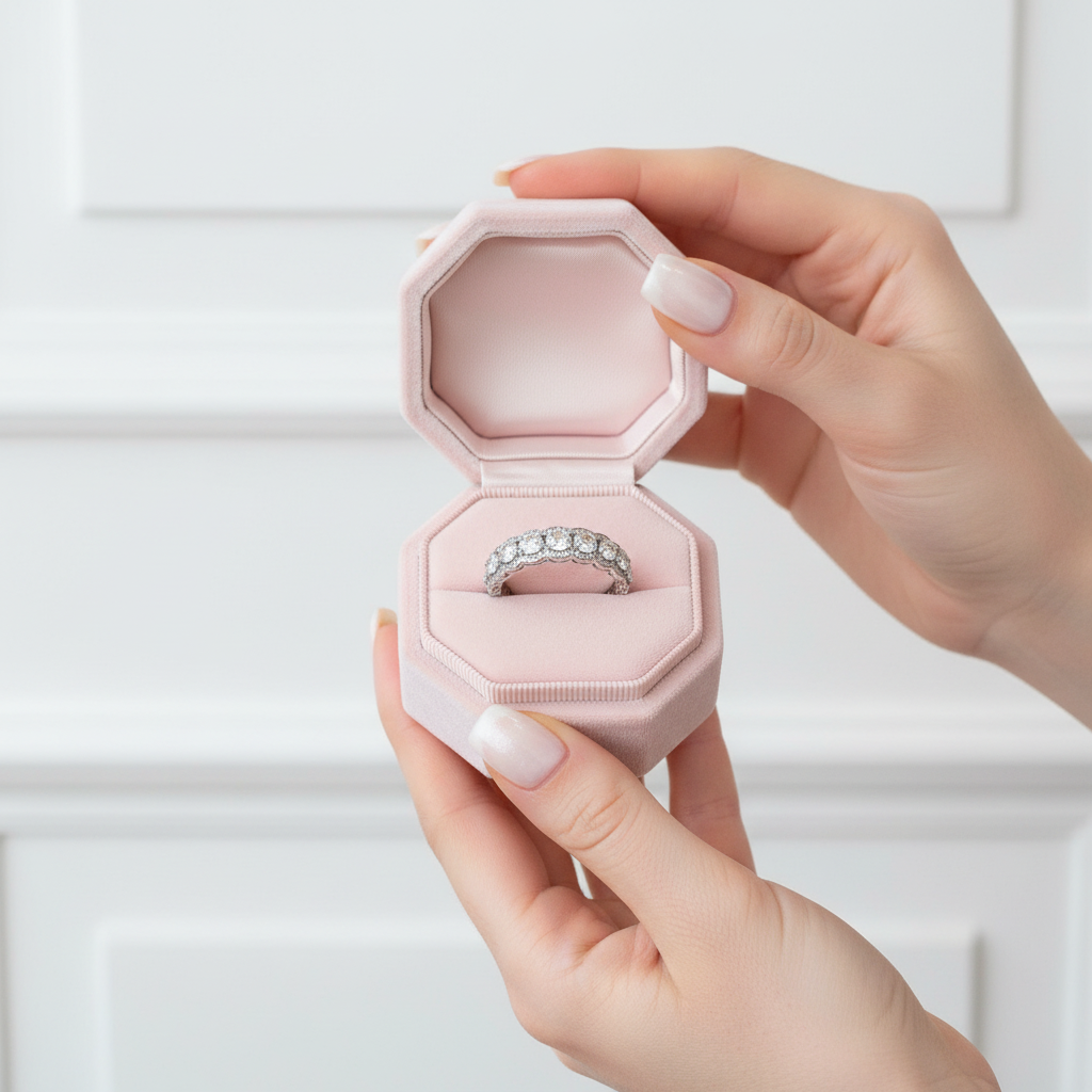 Round Cut Diamond Eternity Halo Ring Band-Black Diamonds New York