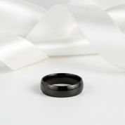 Simple Black Titanium Men's Wedding Band-Black Diamonds New York
