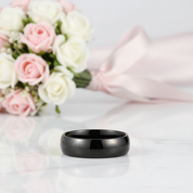 Simple Black Titanium Men's Wedding Band-Black Diamonds New York