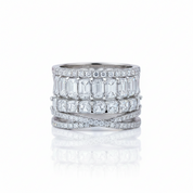 Stunning 4PC Stackable Wedding Band Set-Black Diamonds New York