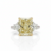 Three Stone Yellow Diamond Option Radiant Cut Engagement Ring-Black Diamonds New York