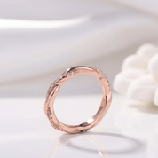 Twist Rose Gold Infinity Wedding Band-Black Diamonds New York