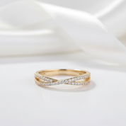 X Criss Cross Wedding Band-Black Diamonds New York