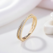 X Criss Cross Wedding Band-Black Diamonds New York