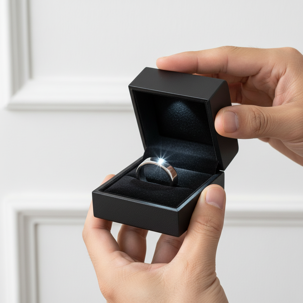 Flat 8mm Tungsten Carbide Wedding Band-Black Diamonds New York