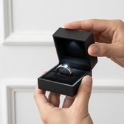 Flat 8mm Tungsten Carbide Wedding Band-Black Diamonds New York