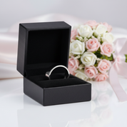 Flat 8mm Tungsten Carbide Wedding Band-Black Diamonds New York