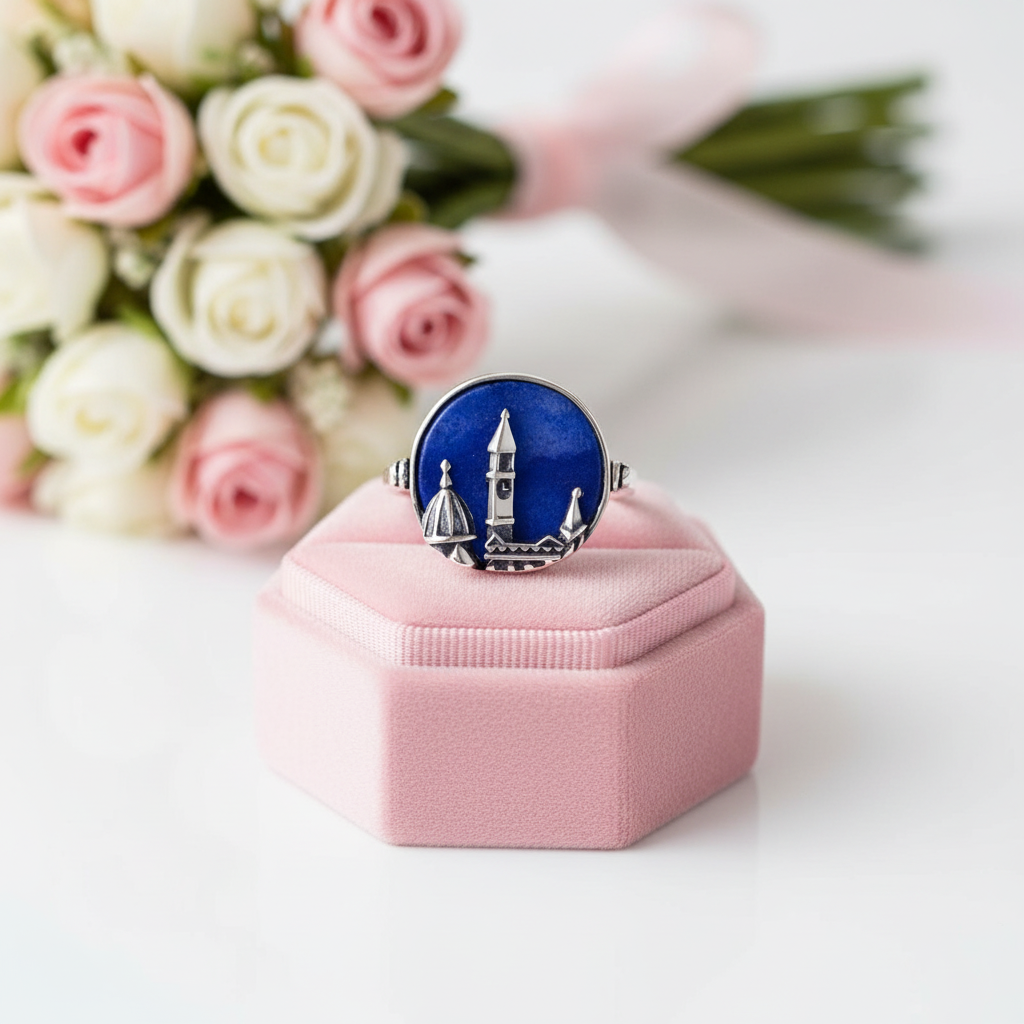 Florence Cathedral Gemstone Ring-Black Diamonds New York
