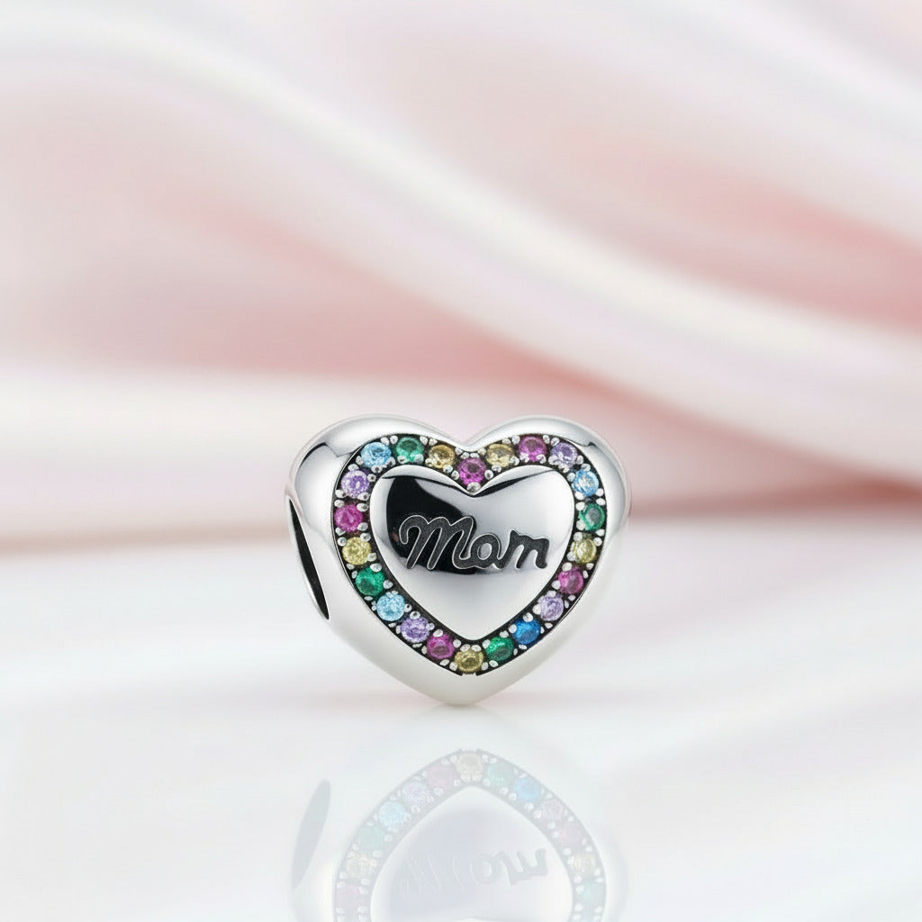 Flower Bug & Heart-Shaped Charm Beads Series-Black Diamonds New York