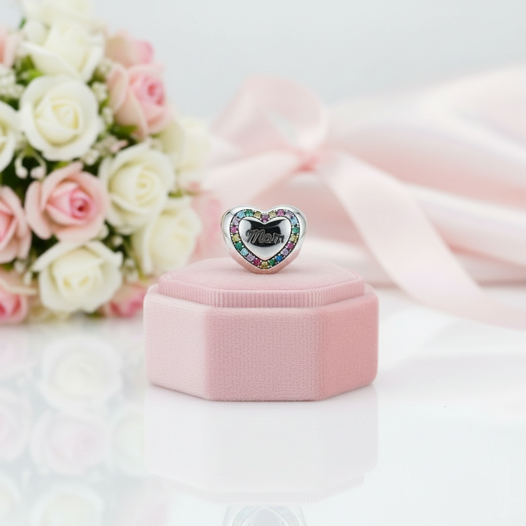 Flower Bug & Heart-Shaped Charm Beads Series-Black Diamonds New York