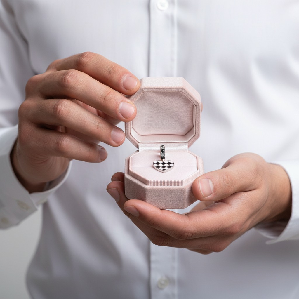 Flower Bug & Heart-Shaped Charm Beads Series-Black Diamonds New York