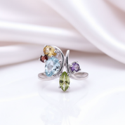 Flower Multicolor Cocktail Ring-Black Diamonds New York