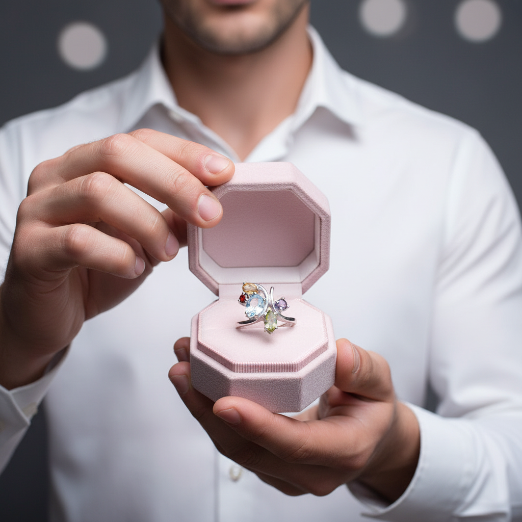 Flower Multicolor Cocktail Ring-Black Diamonds New York