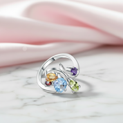 Flower Multicolor Cocktail Ring-Black Diamonds New York