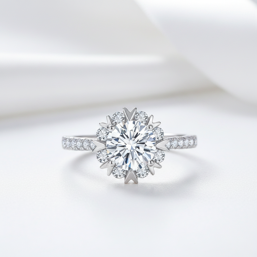 Flower Design Diamond Option Wedding Ring-Black Diamonds New York