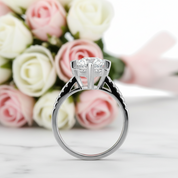 Flower Design Diamond Option Wedding Ring-Black Diamonds New York
