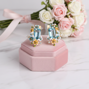 Flowers & Butterfly Enamel Earrings-Black Diamonds New York