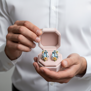 Flowers & Butterfly Enamel Earrings-Black Diamonds New York