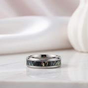 Forest Camouflage Tungsten Men's Wedding Band-Black Diamonds New York