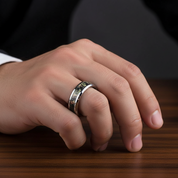 Forest Camouflage Tungsten Men's Wedding Band-Black Diamonds New York